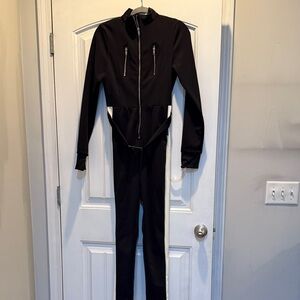 NWTs, Missguided slim fit snow/ski suit, black/cream. Size 8.
